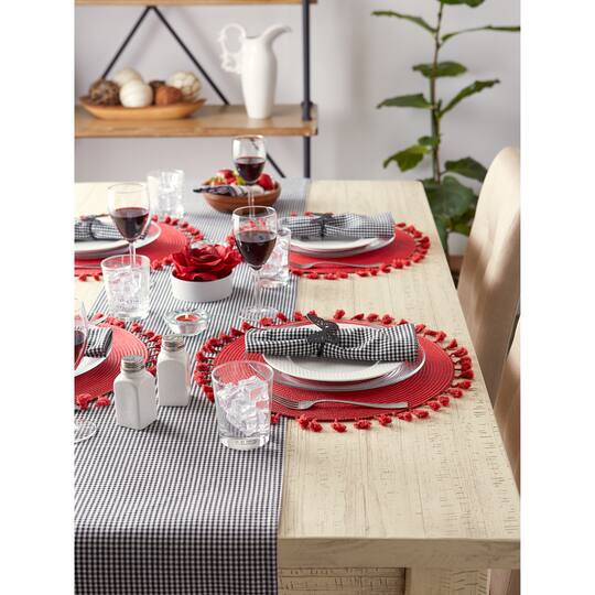 DII® Tassel Fringe Woven Round Placemats